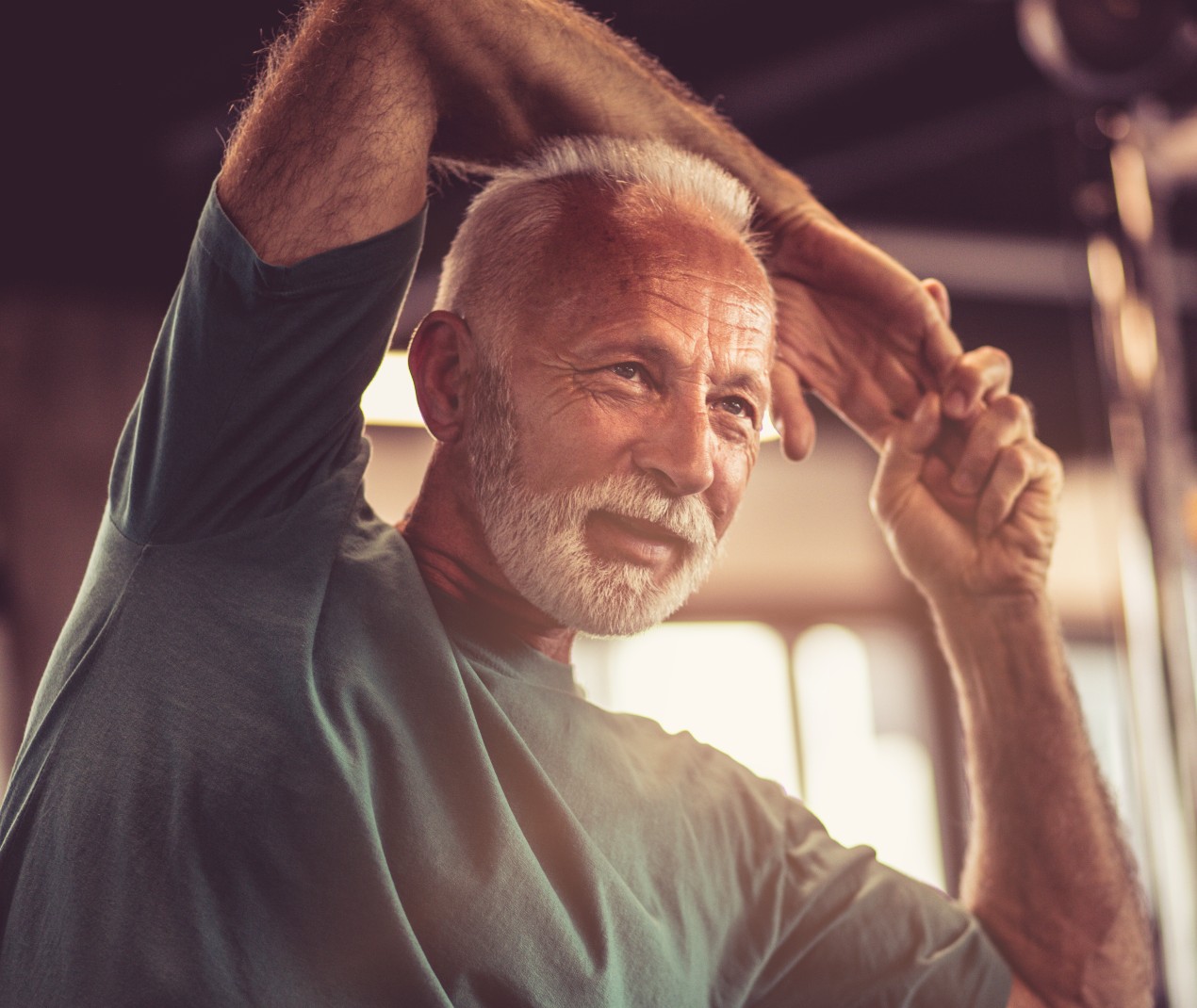 Active Aging Man Stretching to stay healthy